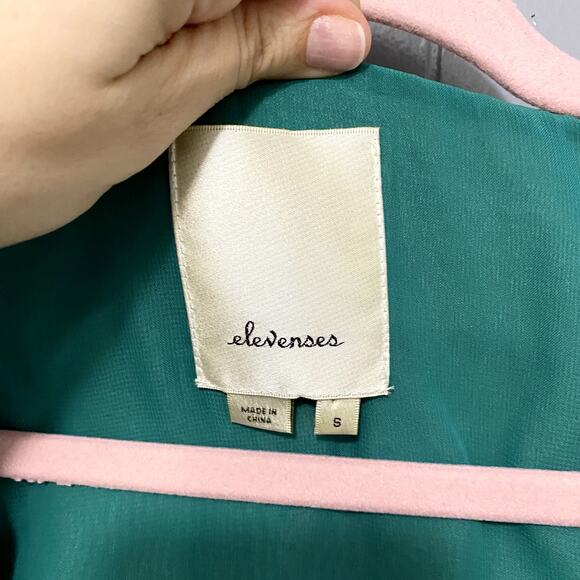 Anthropologie Elevenses Papillion Green Butterfly Print Open Back Romper S - Picture 4 of 9